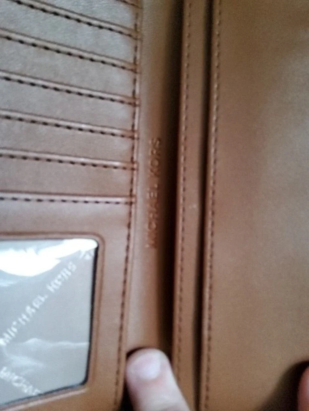 New Michael Kors Brown Monogram Travel Wallet with Gold Logo